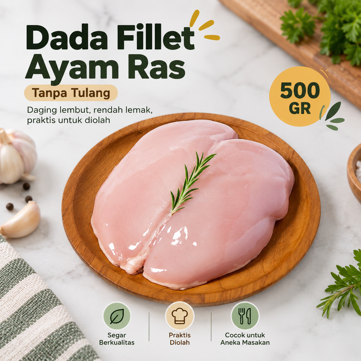 Dada Fillet Ayam Ras 500gr