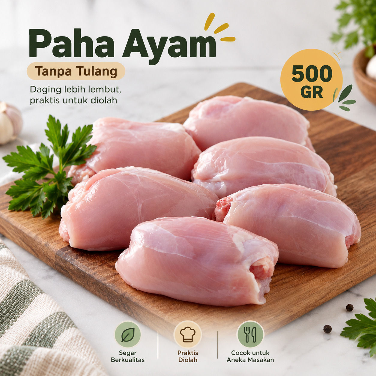 Fillet Paha Ayam Ras 500gr